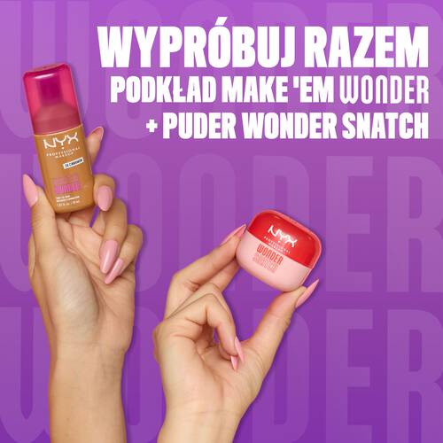 Wonder Snatch Powder Sypki Puder Wygładzający NYX PM obok podkładu NYX PM