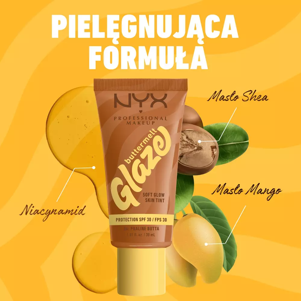 Tint rozświetlająco-tonujący Buttermelt Glaze z SPF 30 NYX PM