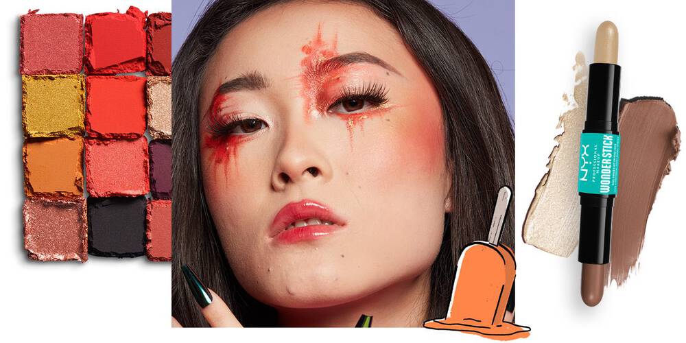 Grafika przedstawiająca wszystkie kolory sztyftu NYX Wonderstick Dual Face