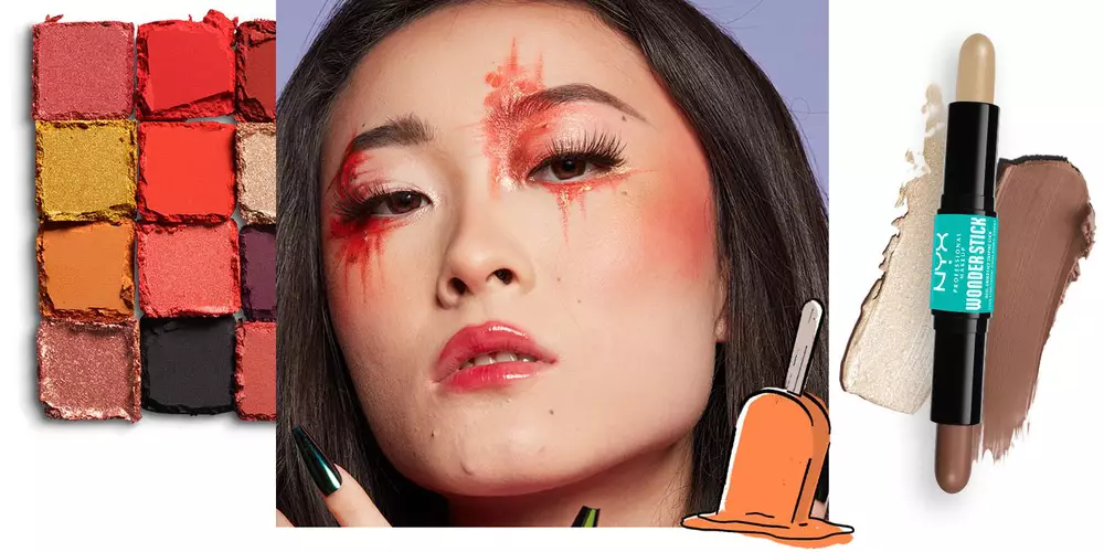 Grafika przedstawiająca wszystkie kolory sztyftu NYX Wonderstick Dual Face