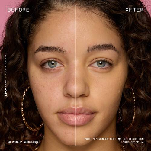 Portret kobiety po lewej przed, a po prawej w makijażu.