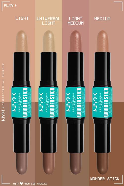 Wonderstick Dual – sztyft do konturowania NYX PM 4 odcienie 