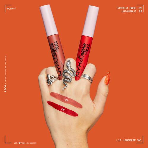 Długotrwała matowa szminka Lip Lingerie XXL Matte Liquid Lipstick NYX PM odcień 25 i 28 Untamable