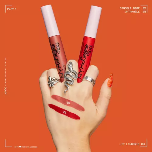 Długotrwała matowa szminka Lip Lingerie XXL Matte Liquid Lipstick NYX PM odcień 25 i 28 Untamable