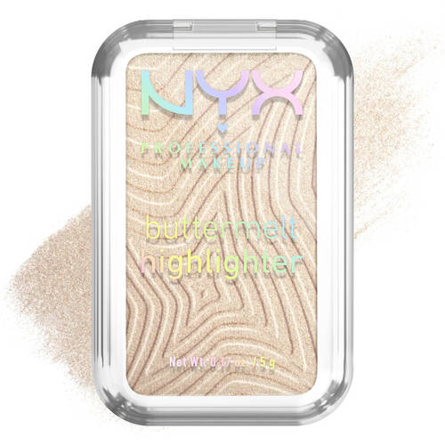 Opakowanie rozświetlacza do twarzy Buttermelt Highlighter od NYX PM.