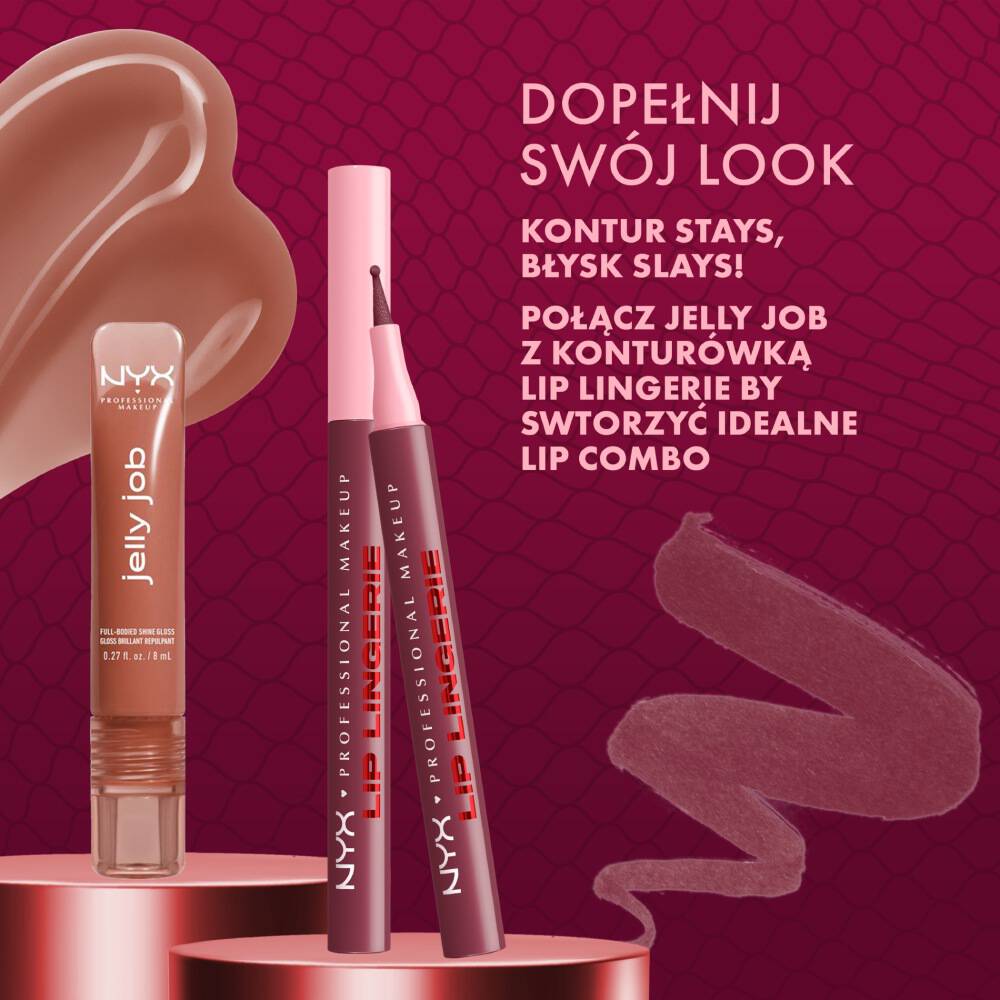 Konturowka do ust z tintem Lip Lingerie Lip Liner Stain NYX Professional Makeup dająca trzy efekty: kształtowania, modelowania i wypełnienia ust